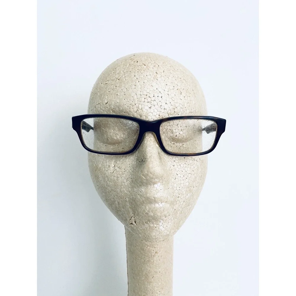 Prada Black Brown Tortoise Rectangular Glasses Italy VPR 16M 53 16 140 ZXH-10